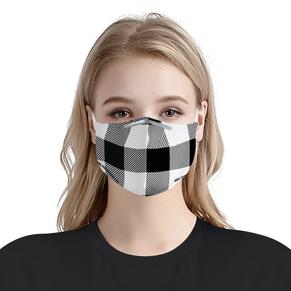 Plaid Face Mask with PM 2.5 Filter